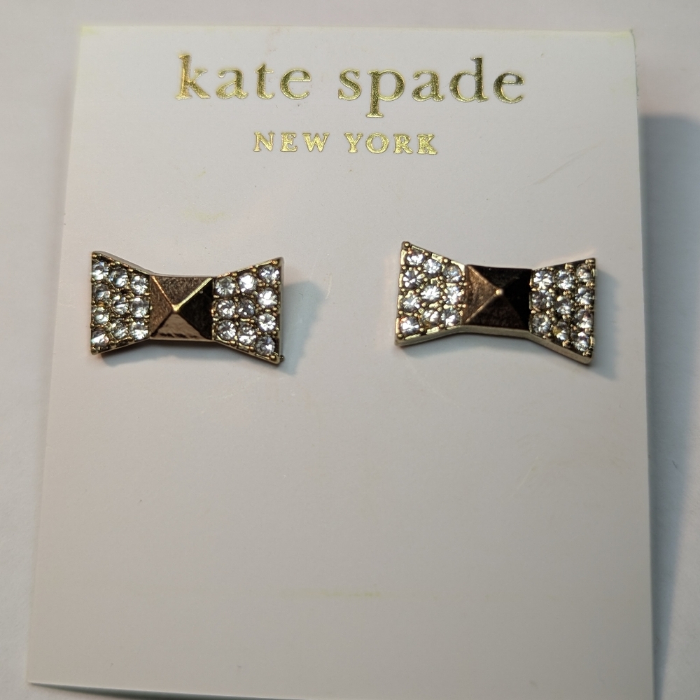 Kate Spade Locked in Bow Stud Earrings New
